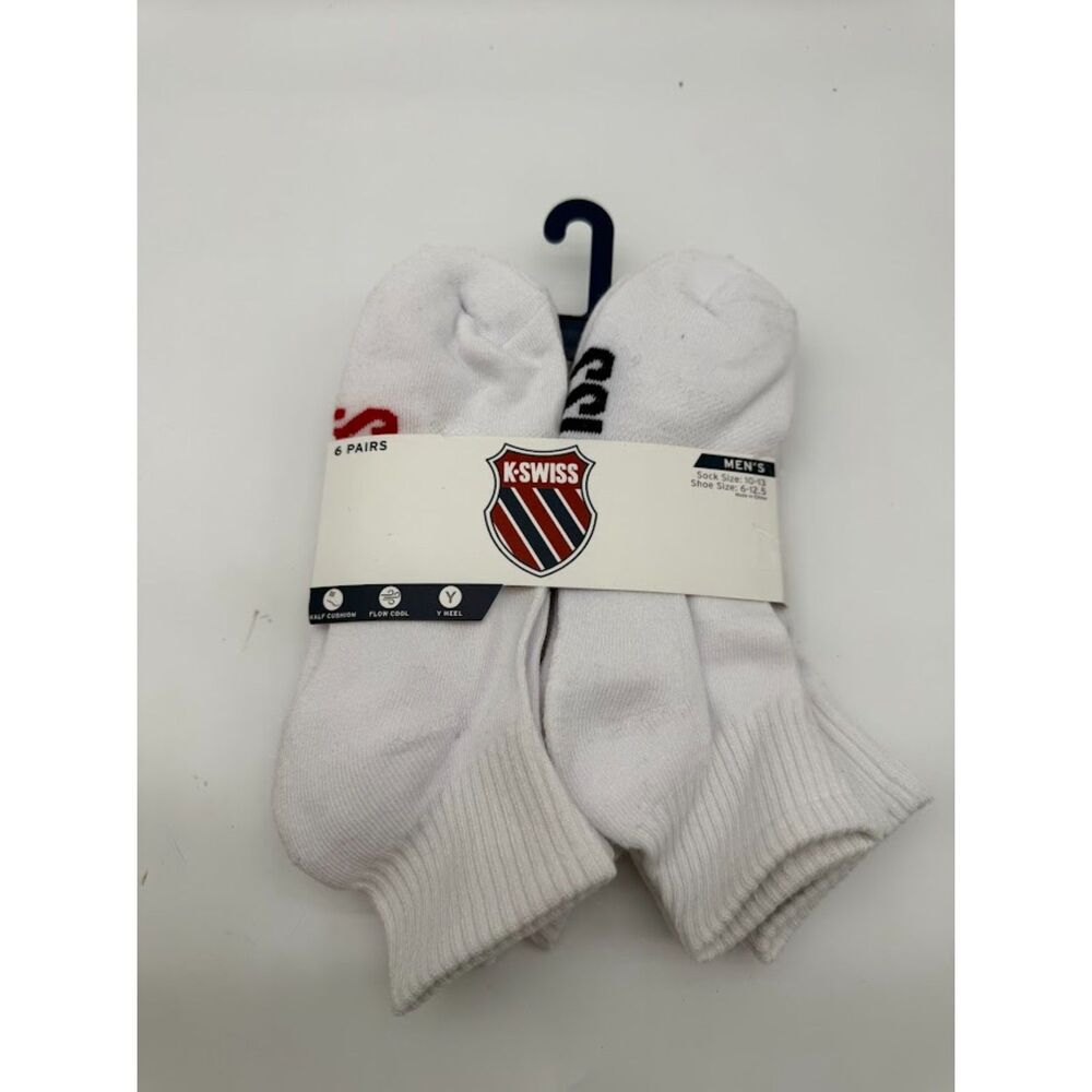 Men k Swiss half cushion socks shoe size 6-12.5